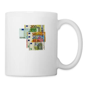 euro banknotes on white background - Tasse - Weiß - Rechts