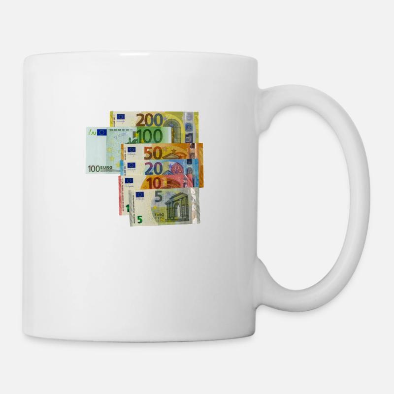 euro banknotes on white background - Tasse - Weiß