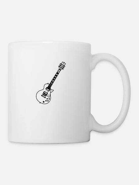 Gitarren-Strichzeichnung - Tasse - Weiß