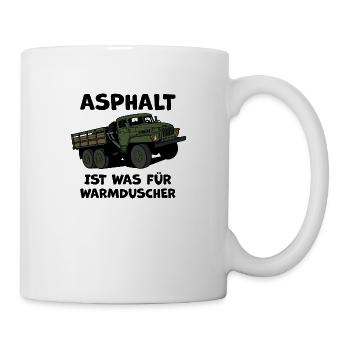 Asphalt ist was für warmduscher URAL Fahrer - Tasse - Weiß - Rechts