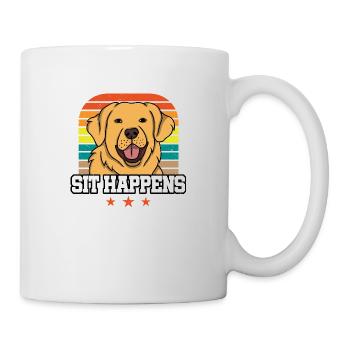 GOLDEN RETRIEVER sit happens - Mug - white - Right