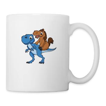 équitation un dino cheval moule t rex monde - Mug blanc - blanc - Droite