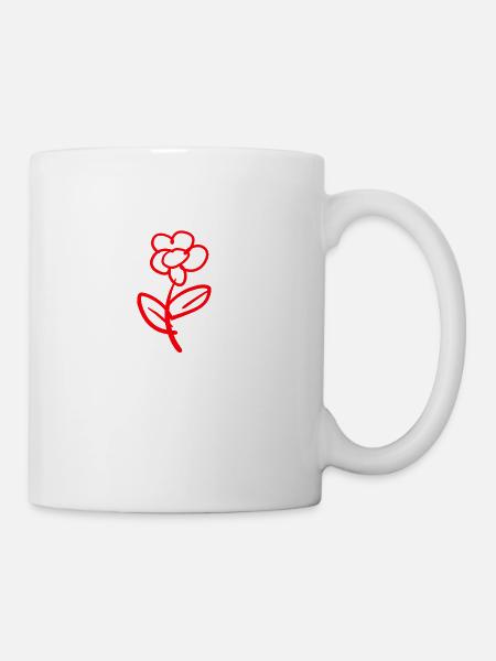 blume rot - Tasse - Weiß