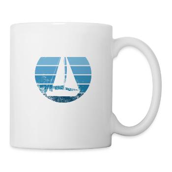 Segeln Vintage Sailing Segler Segelboot Segel - Tasse - Weiß - Rechts