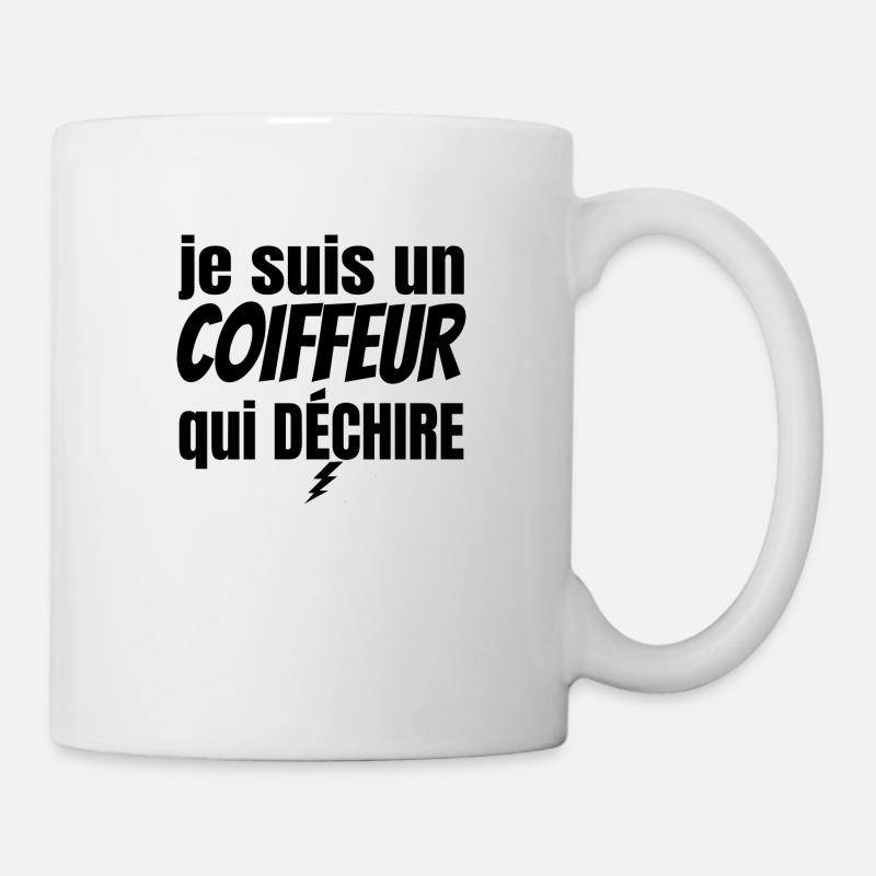 coiffeur qui déchire - Mug blanc - blanc