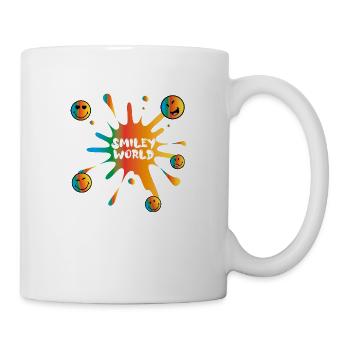 sourire, smiley, bande dessinée, rose, swfa21, blobs de couleur - Mug blanc - blanc - Droite