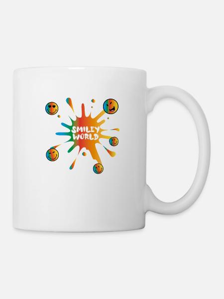smile ,smiley,comic,pink,swfa21,farbklecks - Tasse - Weiß