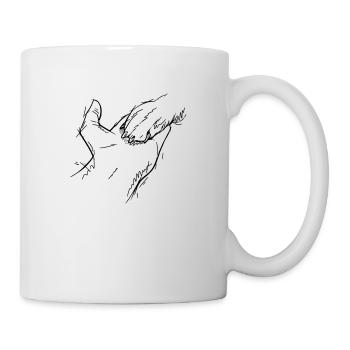 Gib Pfote Hand Hund Pfote - Tasse - Weiß - Rechts