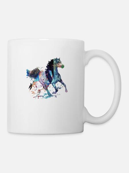 pferd, art, malerei,bunt, pferde,graffiti - Tasse - Weiß