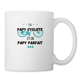 Papy cycliste papy parfait-cadeau - Mug blanc - blanc - Droite