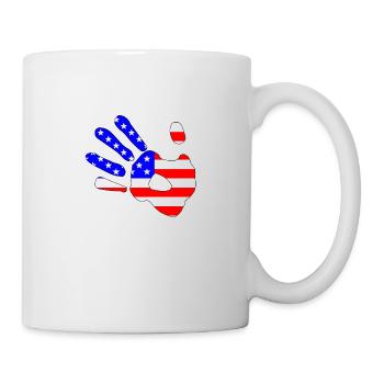 Stars And Stripes Hand Print Silhouette - Mug - white - Right