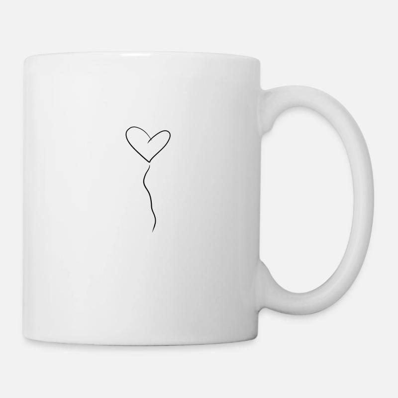 Herzen Linien - Tasse - Weiß