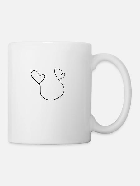 Herzen Linien - Tasse - Weiß