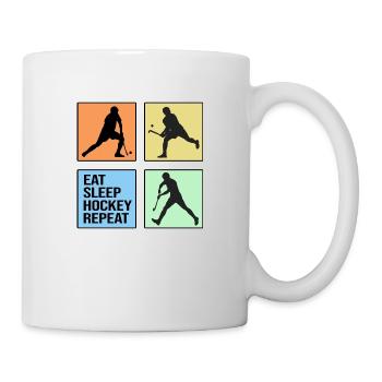 field hockey repeat hockey player retro - Mug - white - Right