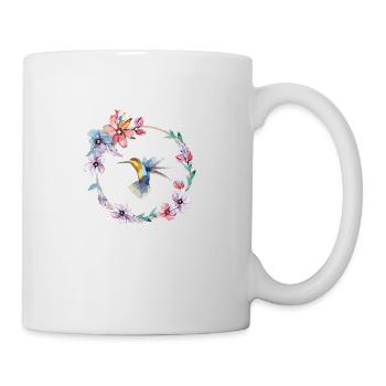 Kolibri Blumenkranz - Tasse - Weiß - Rechts