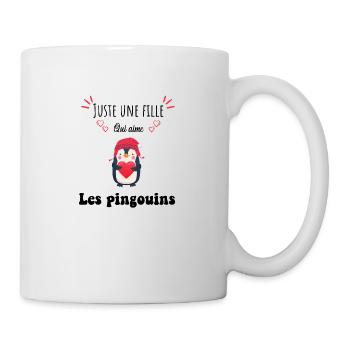 Juste une fille qui aime les pingouins - Mug blanc - blanc - Droite