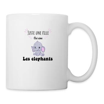 Juste une fille qui aime les éléphants - Mug blanc - blanc - Droite