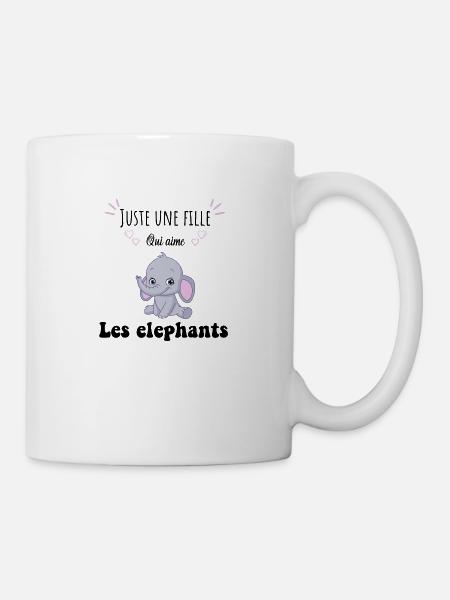 Juste une fille qui aime les éléphants - Mug blanc - blanc