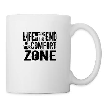 La vie commence à la fin de votre zone de confort - Mug blanc - blanc - Droite