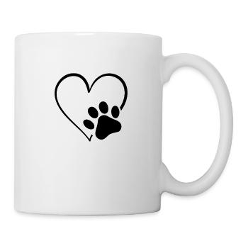 Dog Paw Print Heart - Mug - white - Right