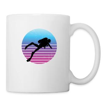 Tauchen Herren Damen Scuba Dive Retro Taucher - Tasse - Weiß - Rechts