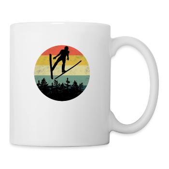 Ski Jumping Retro Winter Sports Ski Jumper Ski Fly - Mug - white - Right
