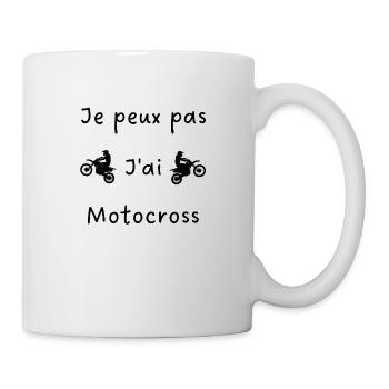 Je peux pas j'ai motocross. - Mug blanc - blanc - Droite