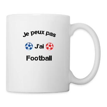 Je peux pas j'ai football - Mug blanc - blanc - Droite