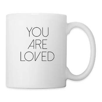 vous êtes aimé cher cœur police de saint-valentin - Mug blanc - blanc - Droite