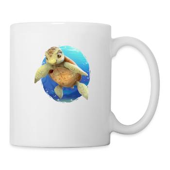 Die Meeresschildkröte, Mira das Meermädchen - Tasse - Weiß - Rechts