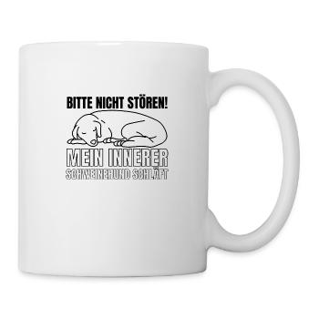 Bitte nicht stören, mein innerer Schweinehund schl - Tasse - Weiß - Rechts