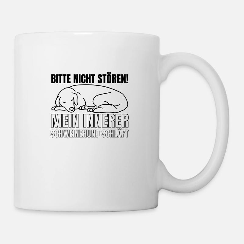 Bitte nicht stören, mein innerer Schweinehund schl - Tasse - Weiß