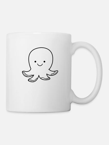 oktopus smile - Tasse - Weiß