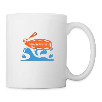 Wasserretter - Rettungsboje im Wasser - Tasse - Weiß - Rechts