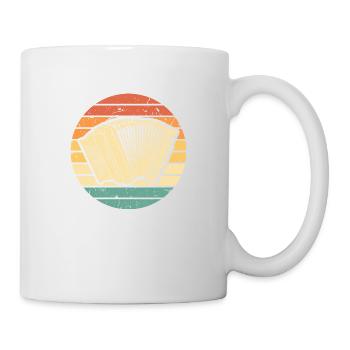 Retro Ziehharmonika, Steirische Harmonika Quetschn - Tasse - Weiß - Rechts