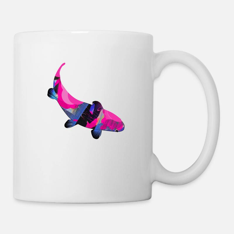koi, carpe koï, poisson, coloré, rose - Mug blanc - blanc