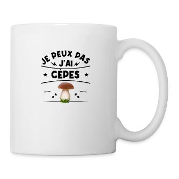 Je peux pas j'ai cèpes humour champignons cèpes - Mug blanc - blanc - Droite