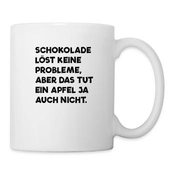 Schokolade gegen Apfel - Tasse - Weiß - Rechts