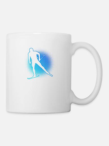 Ski de fond Classique Ski de fond Ski de fond féminin - Mug blanc - blanc