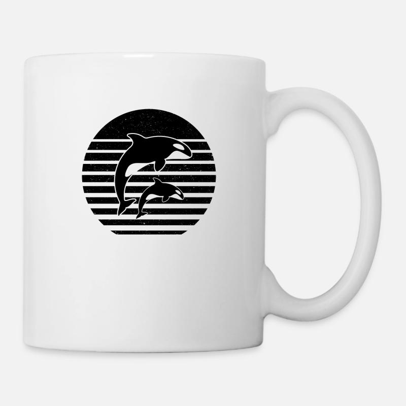 Vintage Orcas Whales Killer Whale Animals - Mug - white