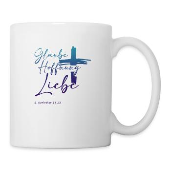 Glaube, Hoffnung und Liebe - Farbig - Tasse - Weiß - Rechts