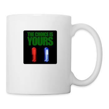 Matrice rouge ou bleu pilule - Mug blanc - blanc - Droite