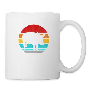 Retro Vintage Schwein - Tasse - Weiß - Rechts