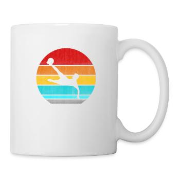 Retro Vintage Fußball - Tasse - Weiß - Rechts