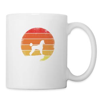 Pudel Retro Hunderasse Vintage Geschenk 005-015 - Tasse - Weiß - Rechts