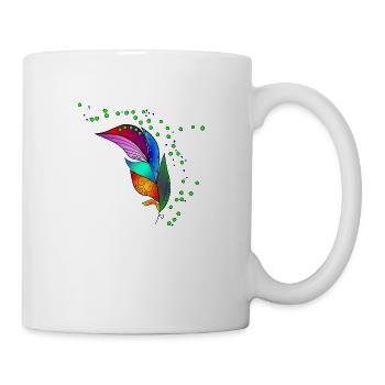Feder - Tasse - Weiß - Rechts