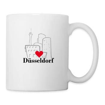 Düsseldorf, Stadt, Kö, Deutschland - Tasse - Weiß - Rechts
