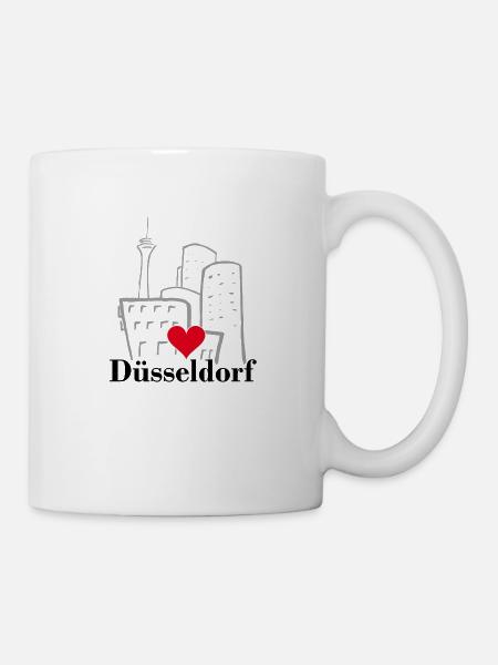 Düsseldorf, Ville, Kö, Allemagne - Mug blanc - blanc
