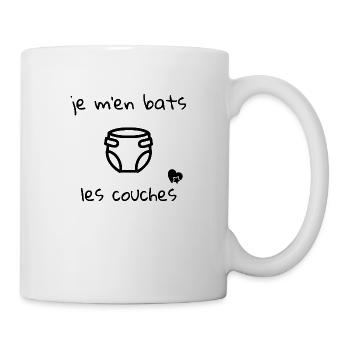 Je m'en bats les couches bébé humour - Mug blanc - blanc - Droite