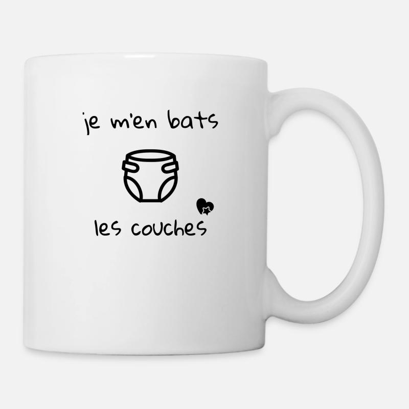 Je m'en bats les couches bébé humour - Mug blanc - blanc